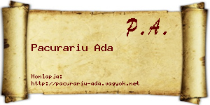 Pacurariu Ada névjegykártya